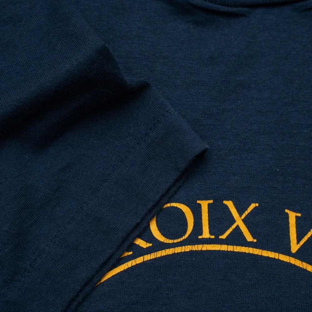 Vintage 80s 90s St Croix Valley 3rd Civil War Muster T Shirt Navy Blue Trumpet L